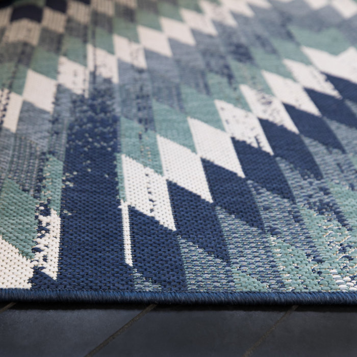 Union Rustic Pranav Flatweave Teal Indoor/Outdoor Rug & Reviews Wayfair